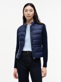 Mixed Texture Slim Lightweight Down Jacket — Blue 1