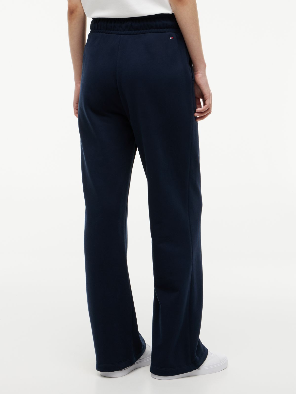 Logo Straight Drawstring Joggers — Blue