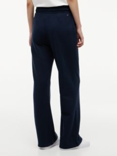 Logo Straight Drawstring Joggers — Blue 4