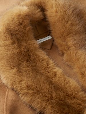 brown shawl collar wool blend relaxed coat for women tommy hilfiger