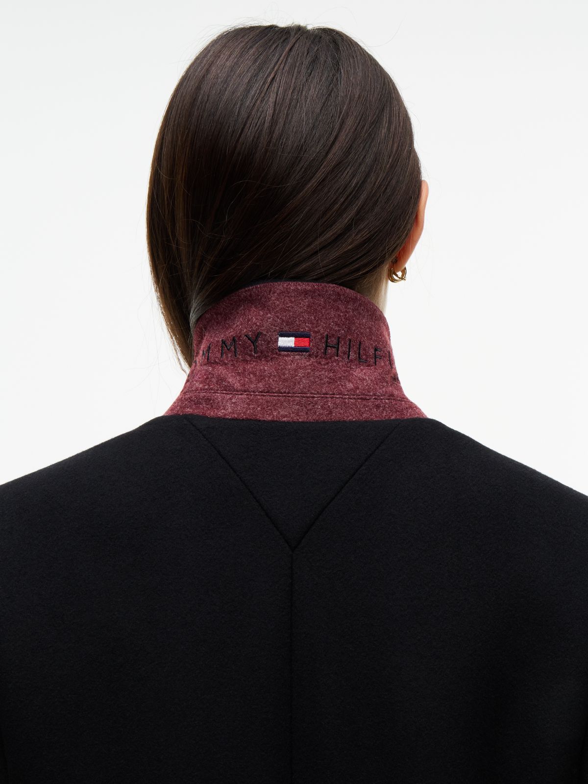 Manteco Wool Blend Slim Single Breasted Coat — Black