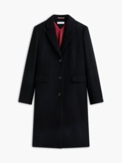 Manteco Wool Blend Slim Single Breasted Coat — Black 6