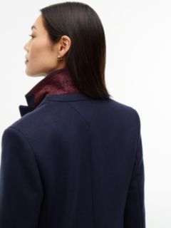 Manteco Wool Blend Slim Single Breasted Coat — Blue 2