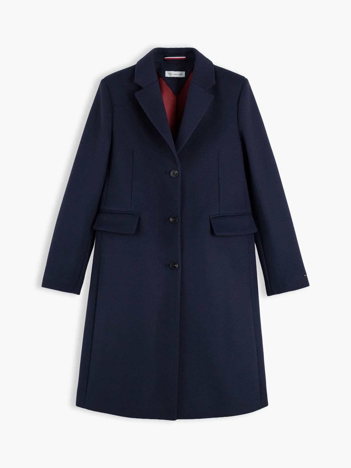 Manteco Wool Blend Slim Single Breasted Coat — Blue