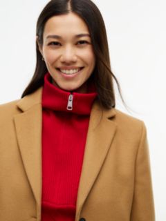 Manteco Wool Blend Slim Single Breasted Coat — Brown 2