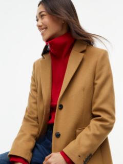 Manteco Wool Blend Slim Single Breasted Coat — Brown 3