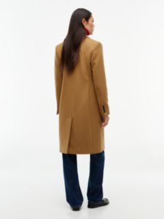 Manteco Wool Blend Slim Single Breasted Coat — Brown 6