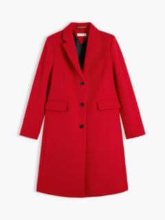 Manteco Wool Blend Slim Single Breasted Coat — Red 5