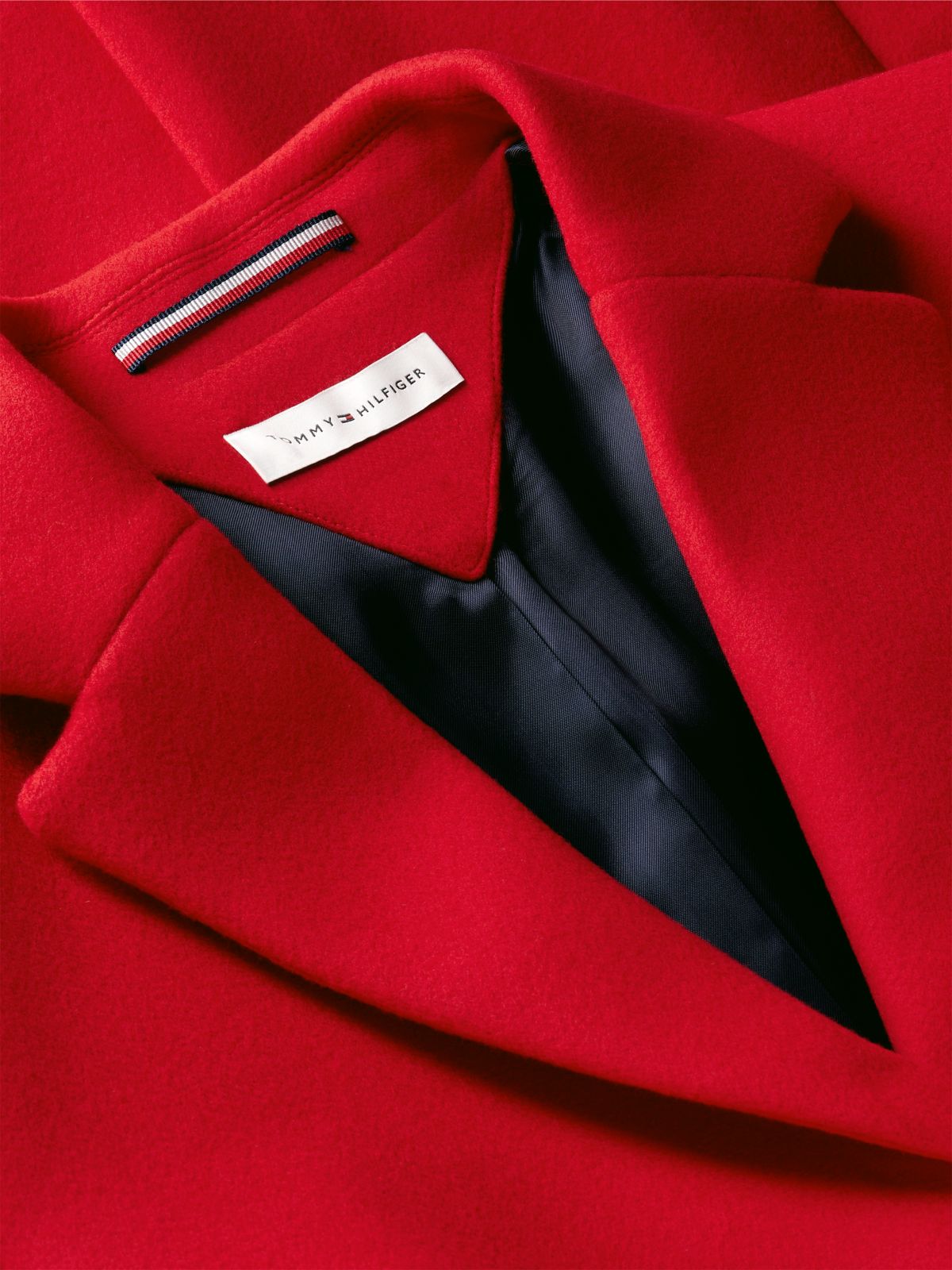 Manteco Wool Blend Slim Single Breasted Coat — Red