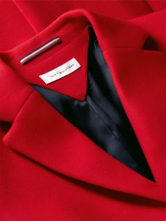 Manteco Wool Blend Slim Single Breasted Coat — Red 6
