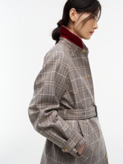 Check Belted Mac Coat — Brown 2