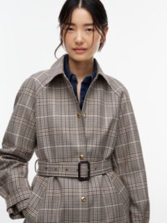 Check Belted Mac Coat — Brown 3