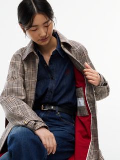 Check Belted Mac Coat — Brown 4