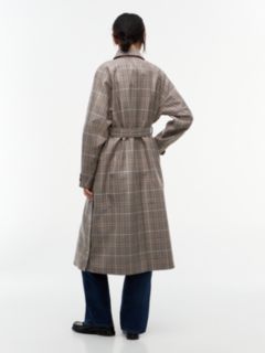 Check Belted Mac Coat — Brown 6