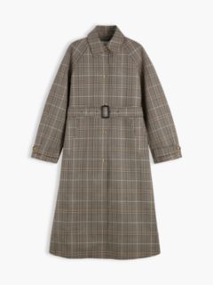 Check Belted Mac Coat — Brown 7