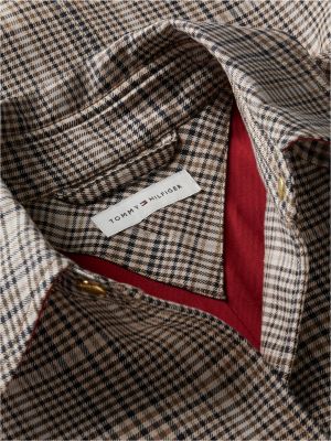 brown check belted mac coat for women tommy hilfiger