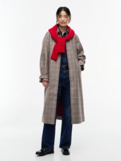 Check Belted Mac Coat — Brown 1