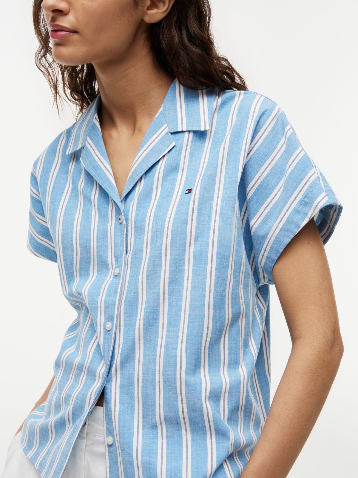 Relaxed Fit Poplin Short Sleeve Shirt — Multi