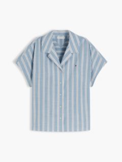 Relaxed Fit Poplin Short Sleeve Shirt — Multi 5