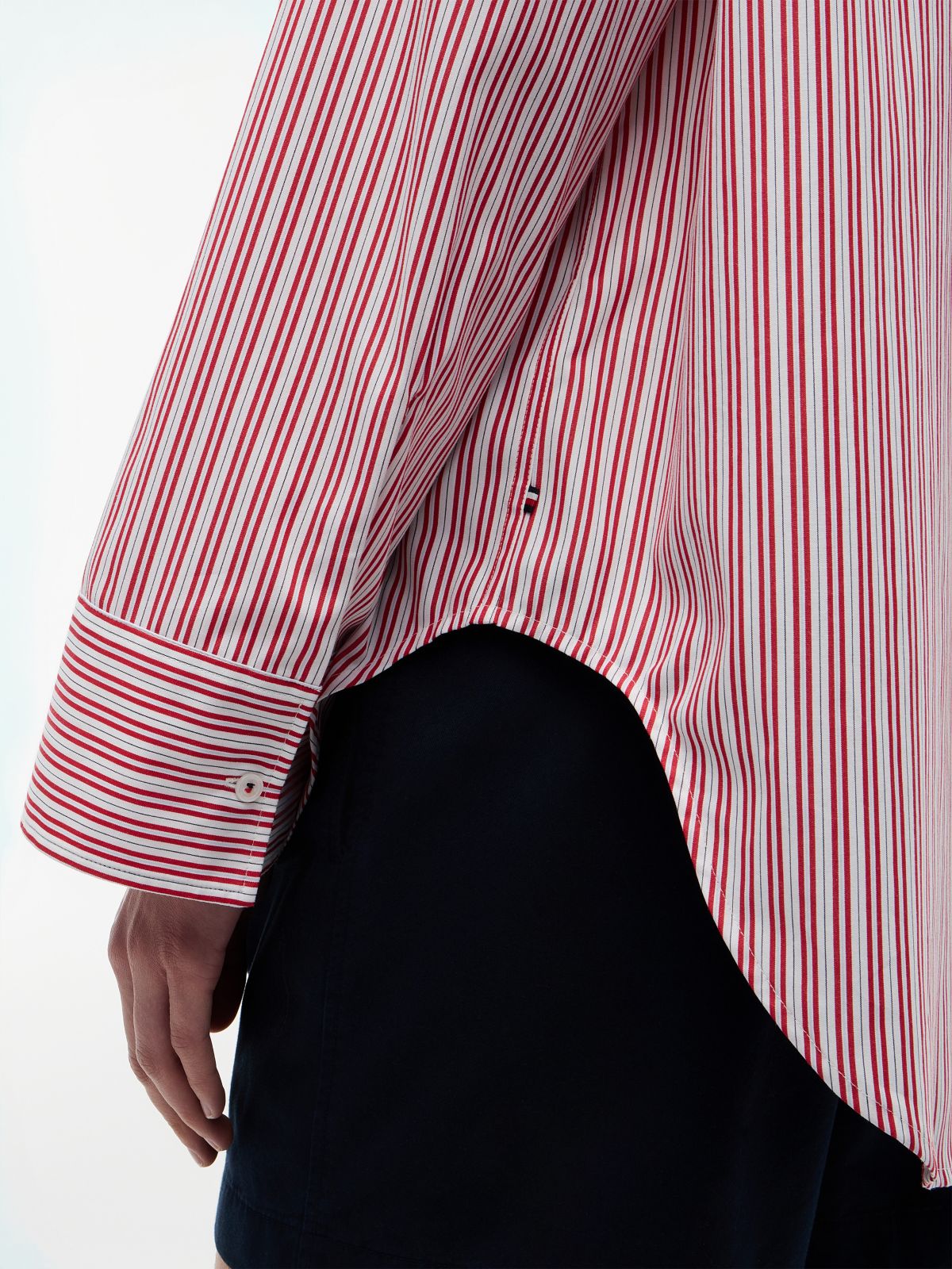 Oversized Fit Flag Embroidery Poplin Shirt — Multi