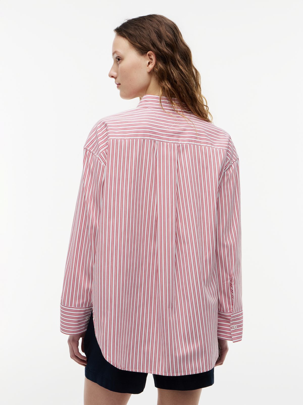 Oversized Fit Flag Embroidery Poplin Shirt — Multi