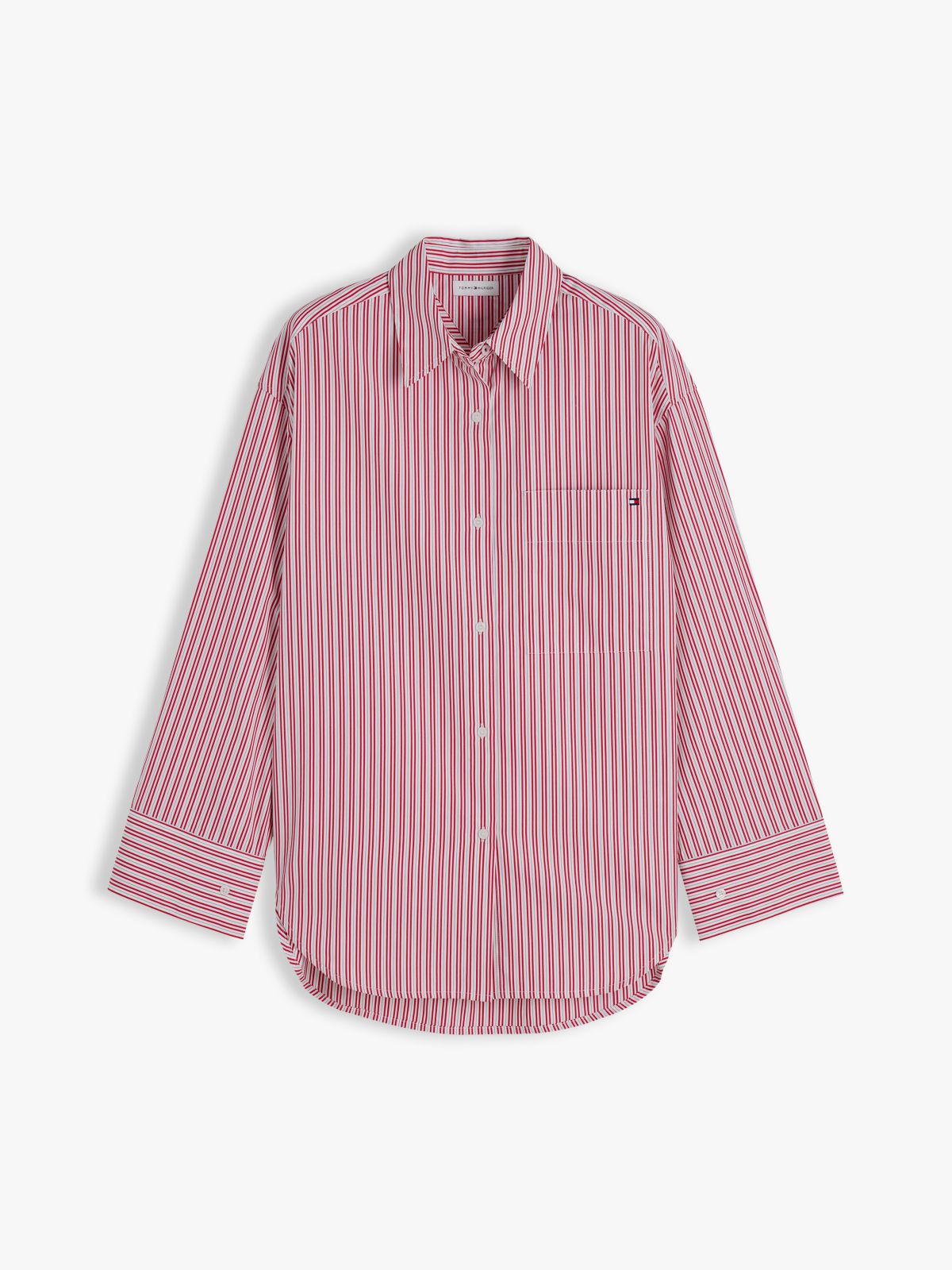 Oversized Fit Flag Embroidery Poplin Shirt — Multi