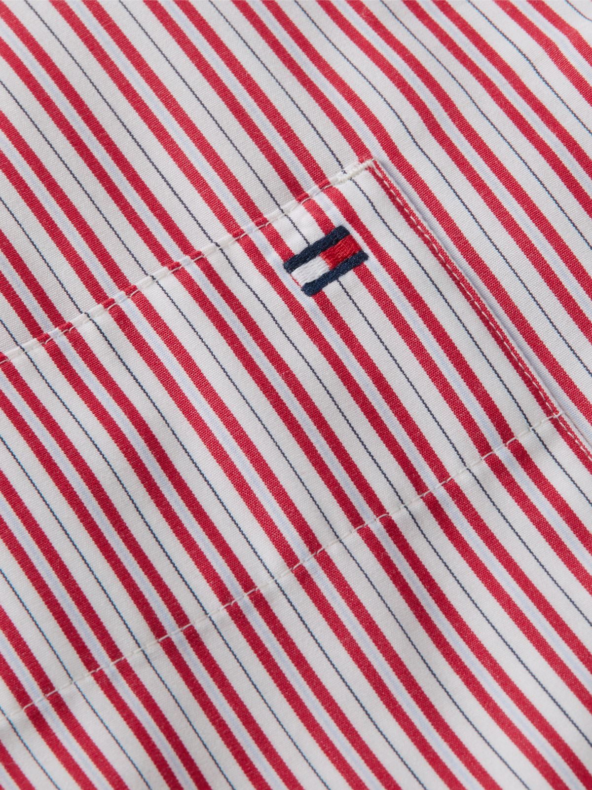 Oversized Fit Flag Embroidery Poplin Shirt — Multi