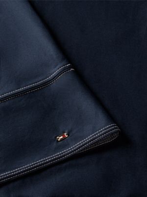 blue topstitch square neck belted midi dress for women tommy hilfiger