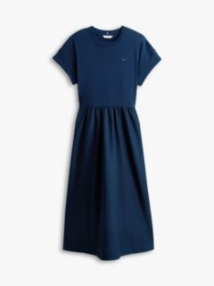 Contrast Fit And Flare Midi Dress — Blue 5
