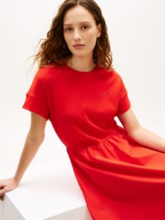 Contrast Fit And Flare Midi Dress — Orange 2