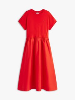 Contrast Fit And Flare Midi Dress — Orange 5