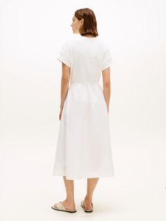 Contrast Fit And Flare Midi Dress — White 4