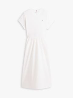 Contrast Fit And Flare Midi Dress — White 5