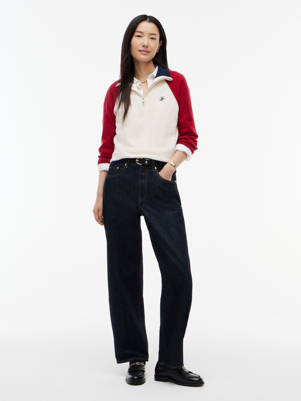 Relaxed Quarter-Zip Jumper With Cashmere — White