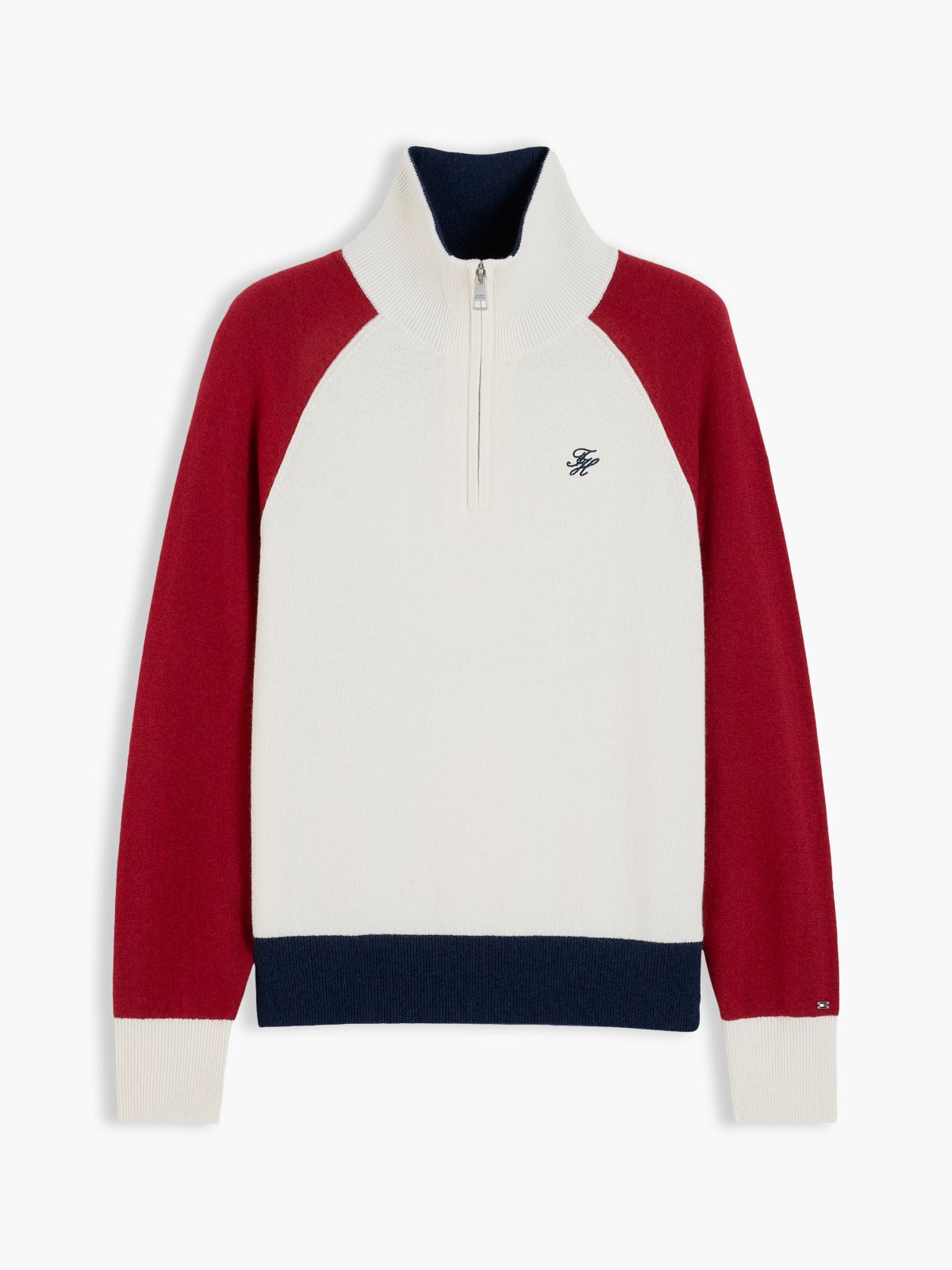 Relaxed Quarter-Zip Jumper With Cashmere — White