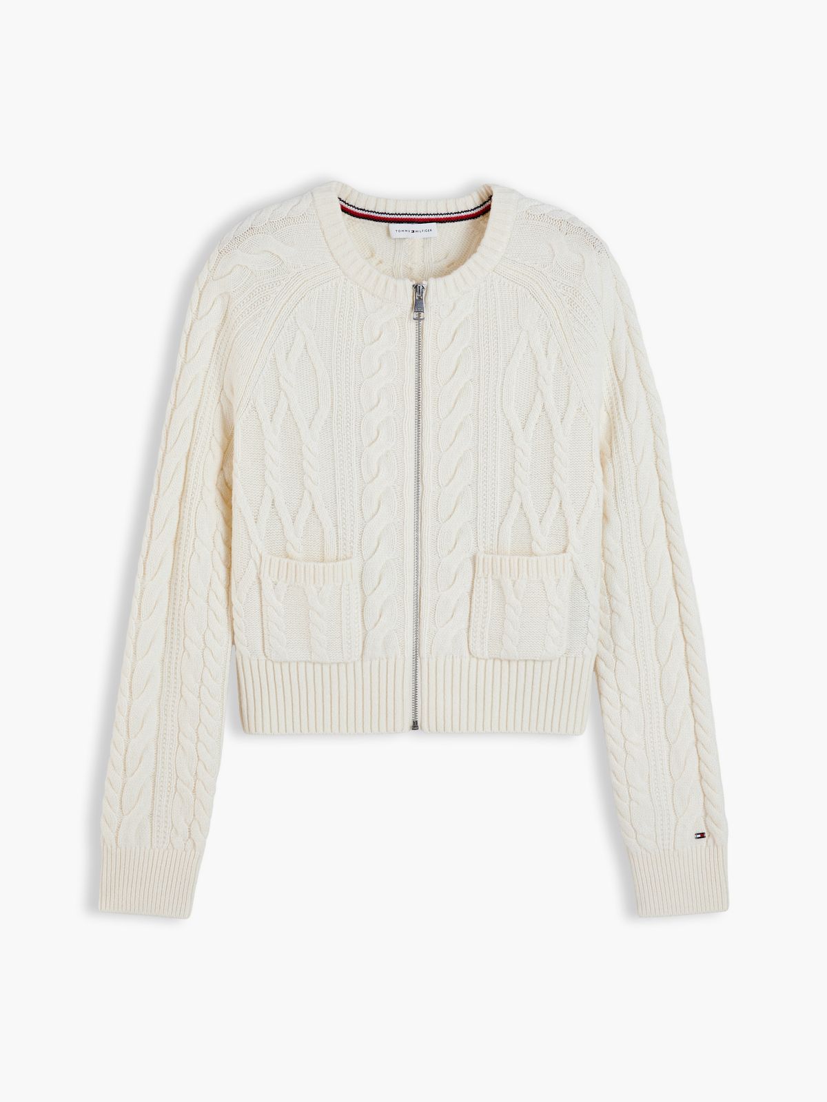 Wool Blend Cable Knit Slim Cardigan — Yellow