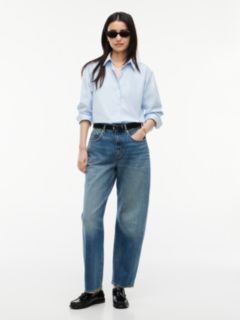 Quinn Mid Rise Barrel Faded Jeans — Denim 2