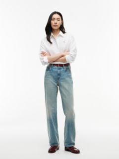 Sarah High Rise Straight Faded Jeans — Blue 2