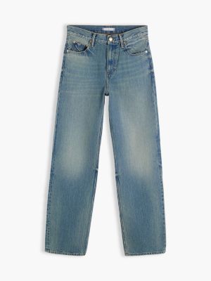 niebieski proste jeansy sarah z wysokim stanem dla kobiety - tommy hilfiger