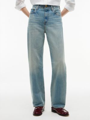 blue sarah high rise straight faded jeans for women tommy hilfiger
