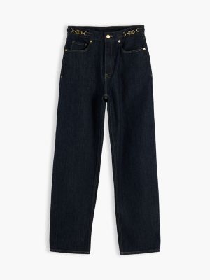 blue jackie high rise tapered ankle jeans for women tommy hilfiger