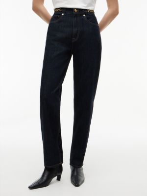 blue jackie high rise tapered ankle jeans for women tommy hilfiger