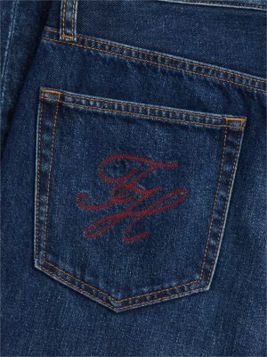 blau sarah straight jeans mit hohem bund und fade-effekt für damen - tommy hilfiger