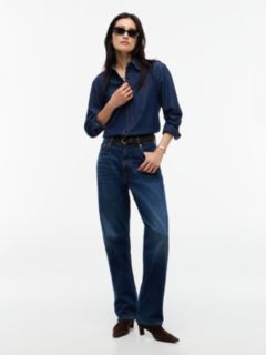 Sarah High Rise Straight Faded Jeans — Blue 2