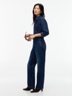 Sarah High Rise Straight Faded Jeans — Blue 3