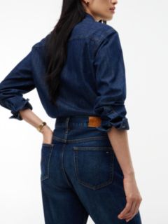 Sarah High Rise Straight Faded Jeans — Blue 5