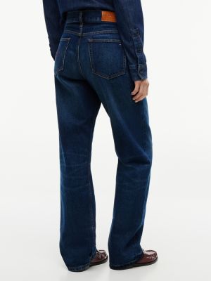 blue sarah high rise straight faded jeans for women tommy hilfiger