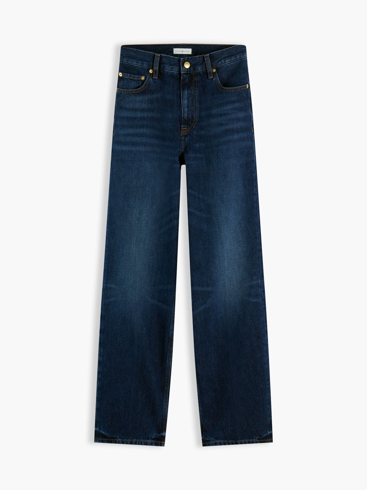 Sarah High Rise Straight Faded Jeans — Blue