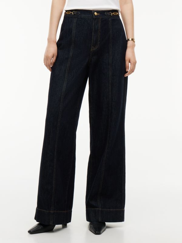 Indie High Rise Wide Jeans — Blue