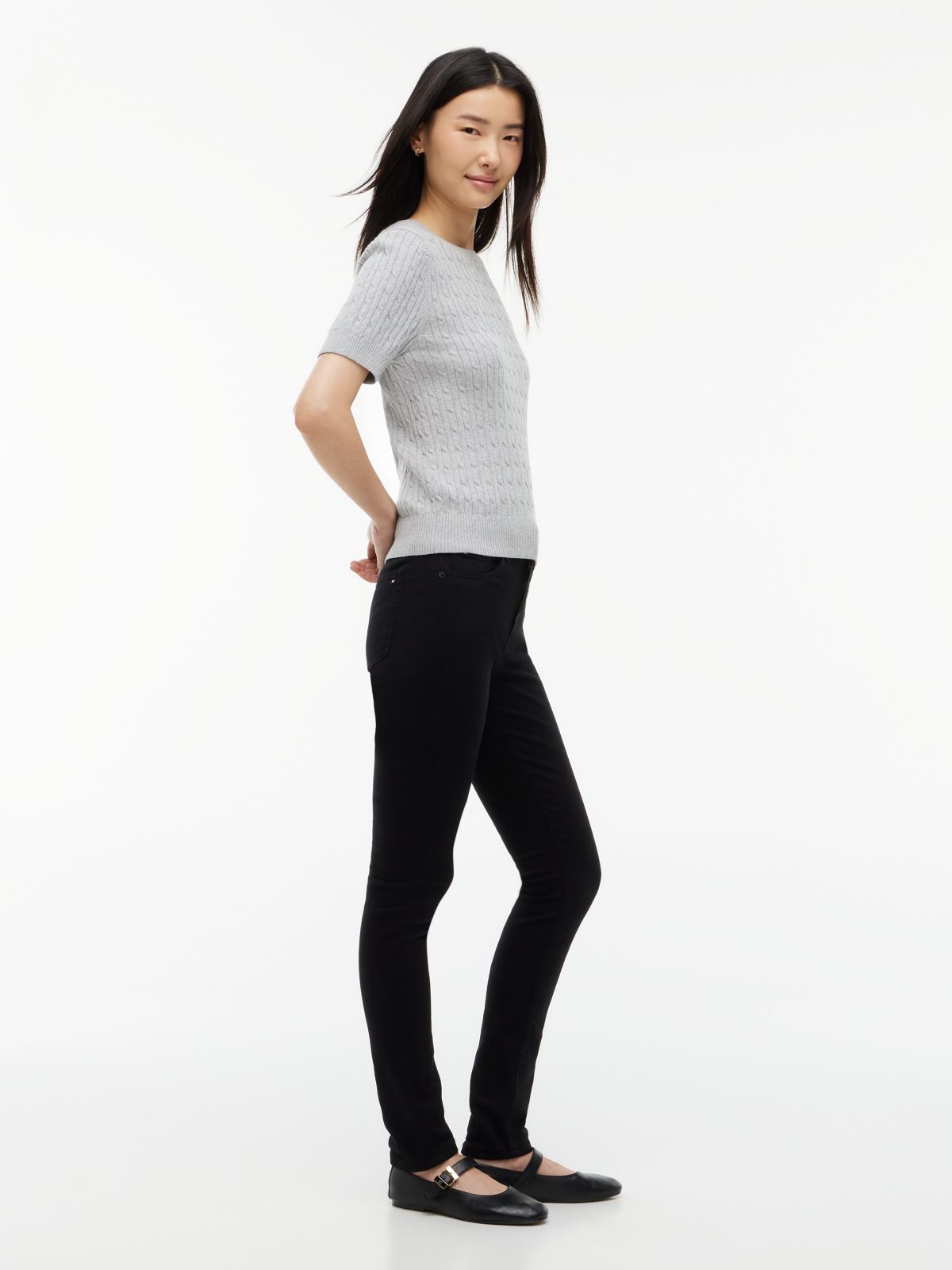 Como Mid Rise Skinny Black Jeans — Denim